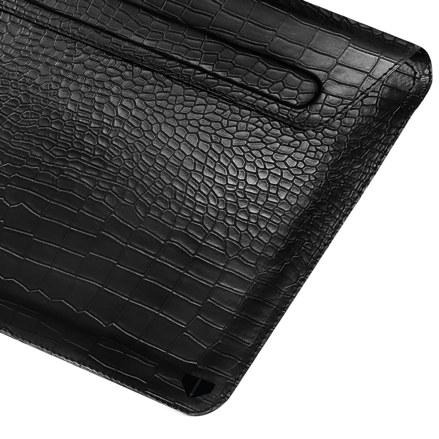 Walrus Croco Black Vegan Leather Laptop Sleeve For Macbook/Ipad/Sleek Laptop