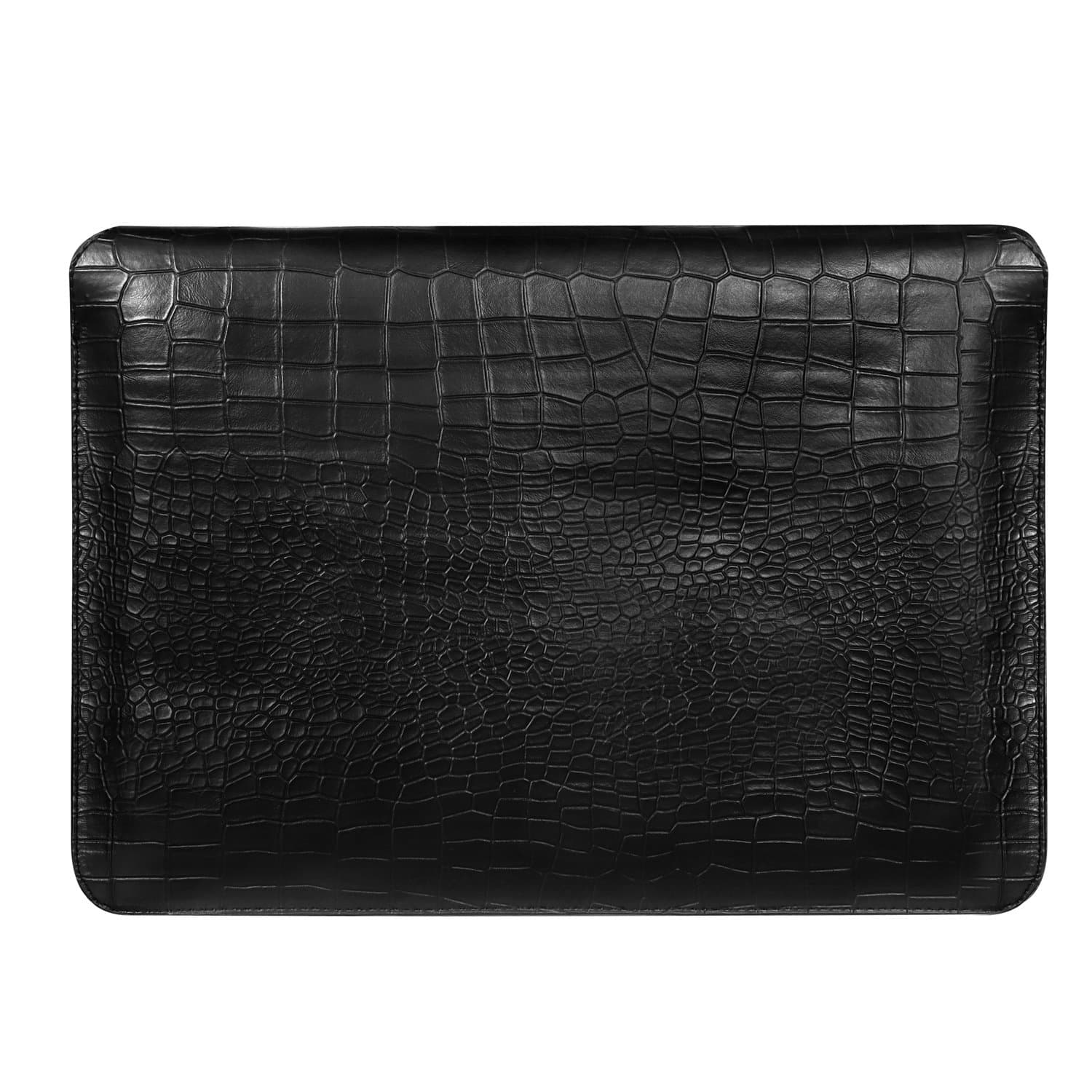 Walrus Croco Black Vegan Leather Laptop Sleeve For Macbook/Ipad/Sleek Laptop