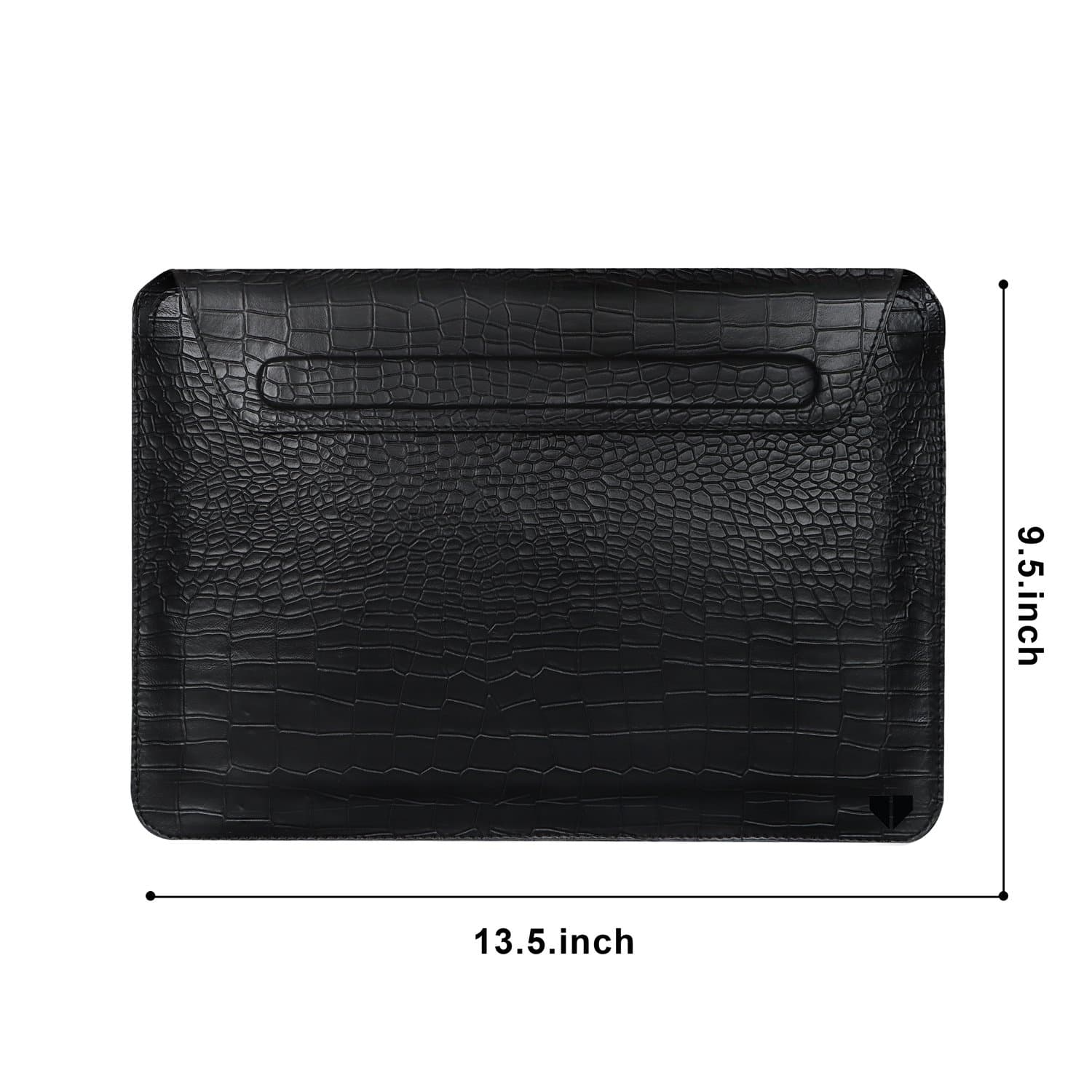 Walrus Croco Black Vegan Leather Laptop Sleeve For Macbook/Ipad/Sleek Laptop