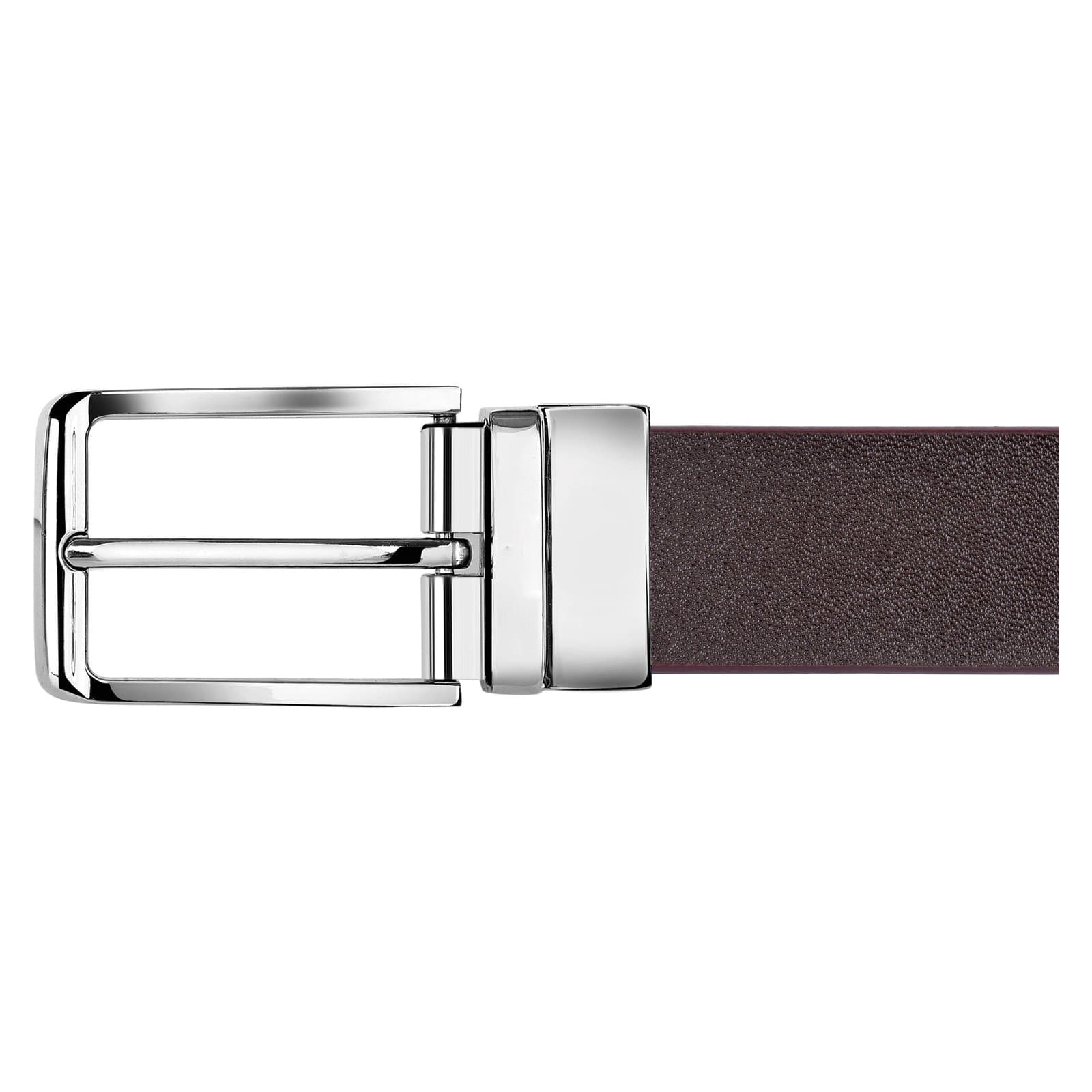 Walrus MH Brown Leather Belt for Men, Elegant Clamp Buckle (Silver), Slim 30mm Width, Genuine Leather, 42” Length, Formal Ready