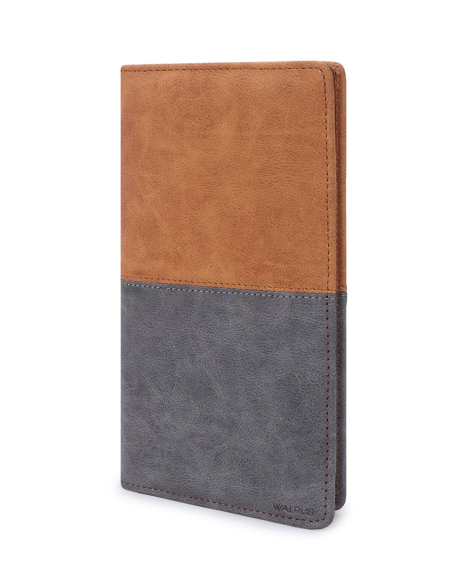 Walrus Vegan Leather Retro II Series Brown Cheque Book Holder, Debit/Credit Card Holder Travel Organizer Document Bag for Men & Women Small Accessories