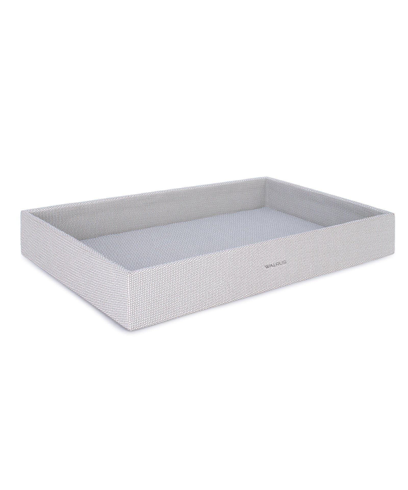 Walrus Faux Leather Tray Organizer with Wooden Base – Rectangular Desk Storage Box for Keys, Watches, Mobile Phones, Jewellery, Coins, Office Supplies & Cosmetics