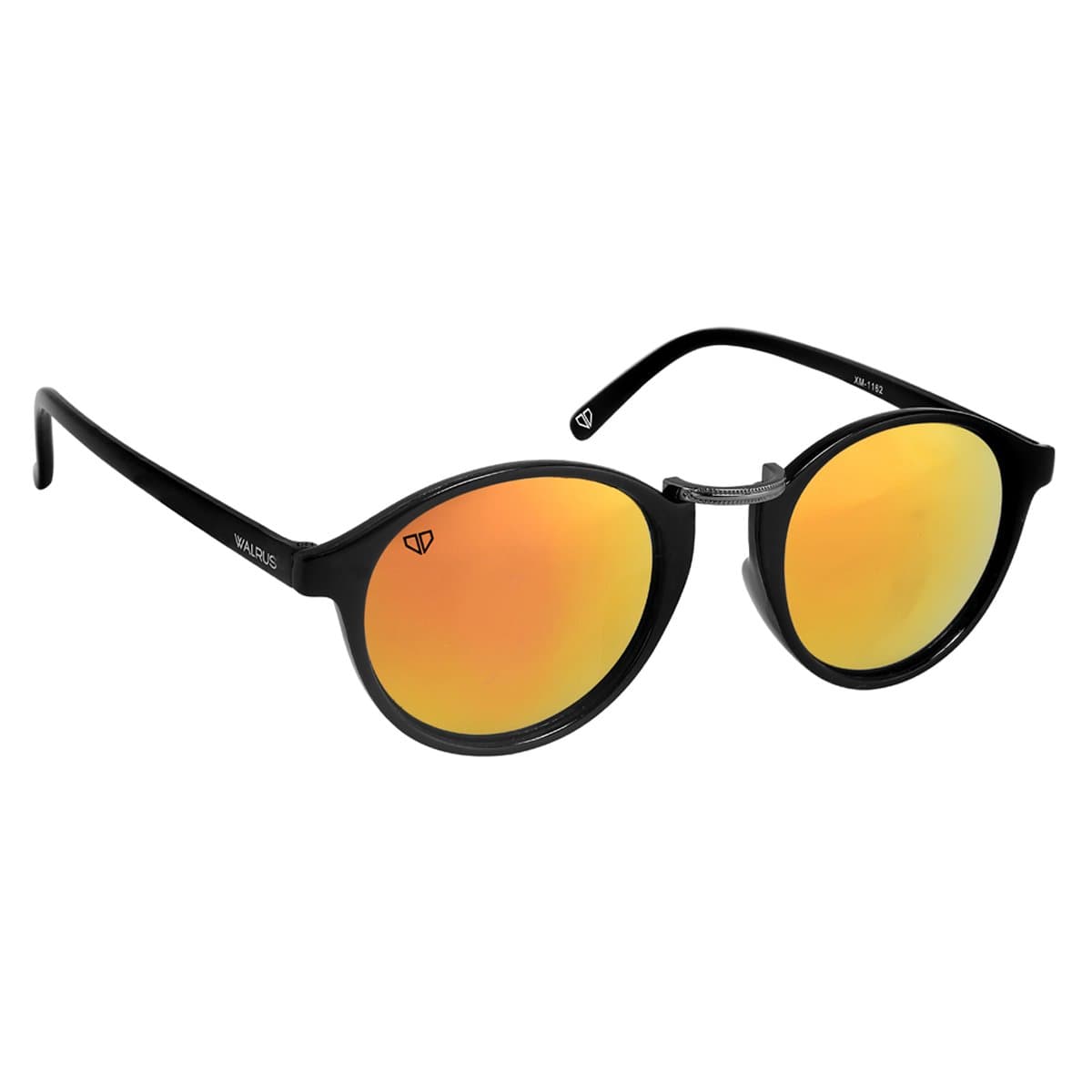 Walrus James Series Golden Oval Sunglasses for Men & Women | UV Protection, Clear Lenses, Vintage Fashionable Look | Perfect for Selfies