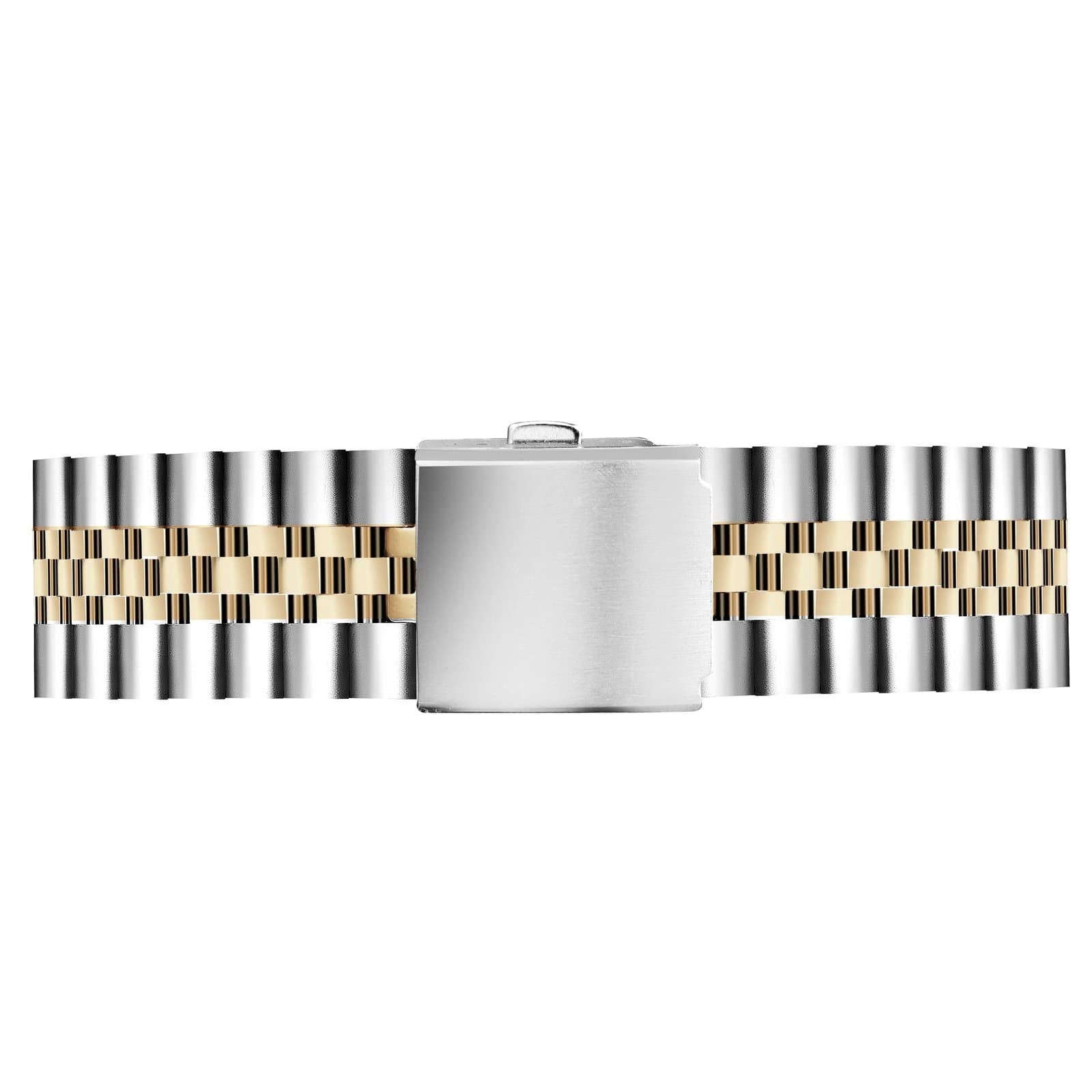 Walrus Majestic Series Silver Dial Two-Tone Strap Brass Watch for Men | Formal Wear | Date Display | 35.5mm Dial Size