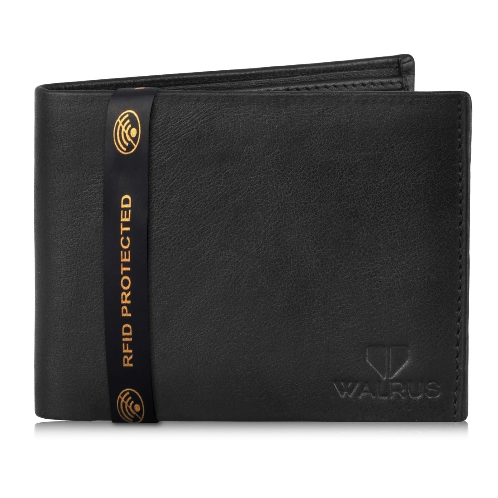 Walrus Imperial VI Black Leather Bi Fold Men Wallet