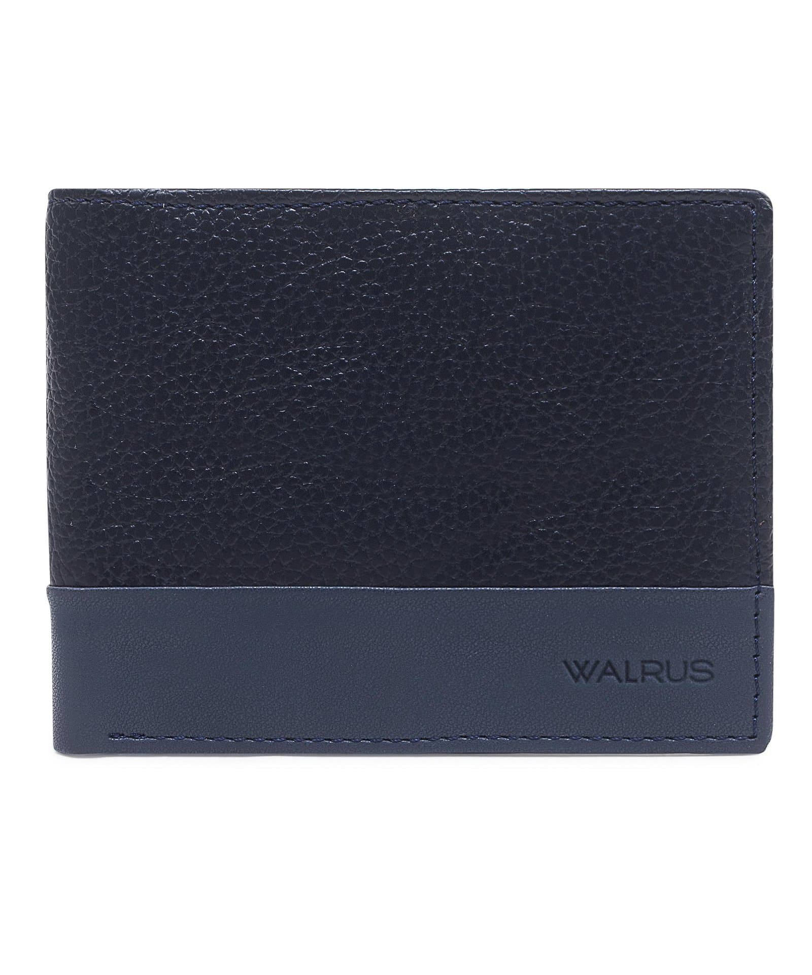 Walrus Blue Color Nature Friendly Vegan Leather Bi Fold Men Wallet