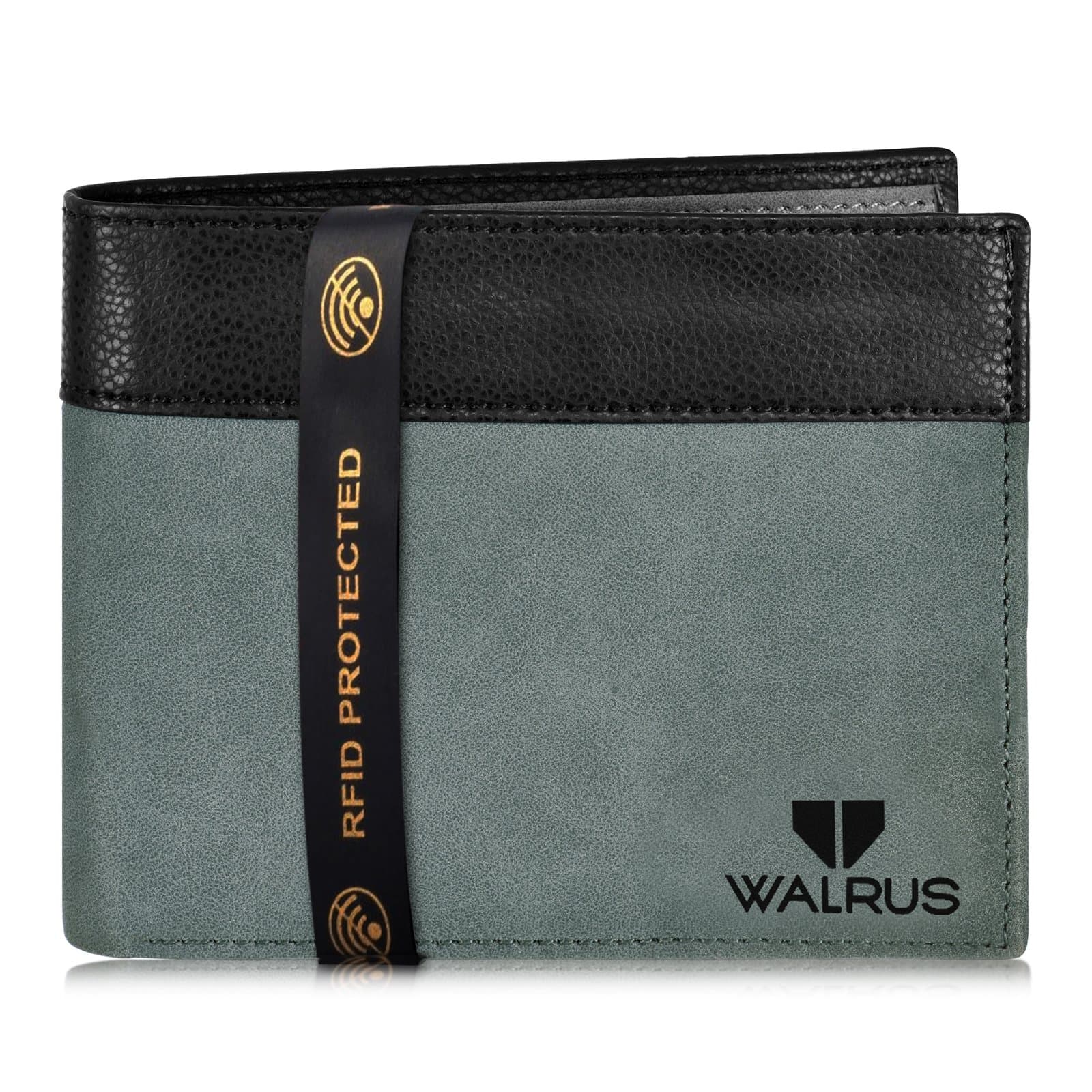 Walrus Zeus Grey Nature Friendly Vegan Leather Bi Fold Men Wallet