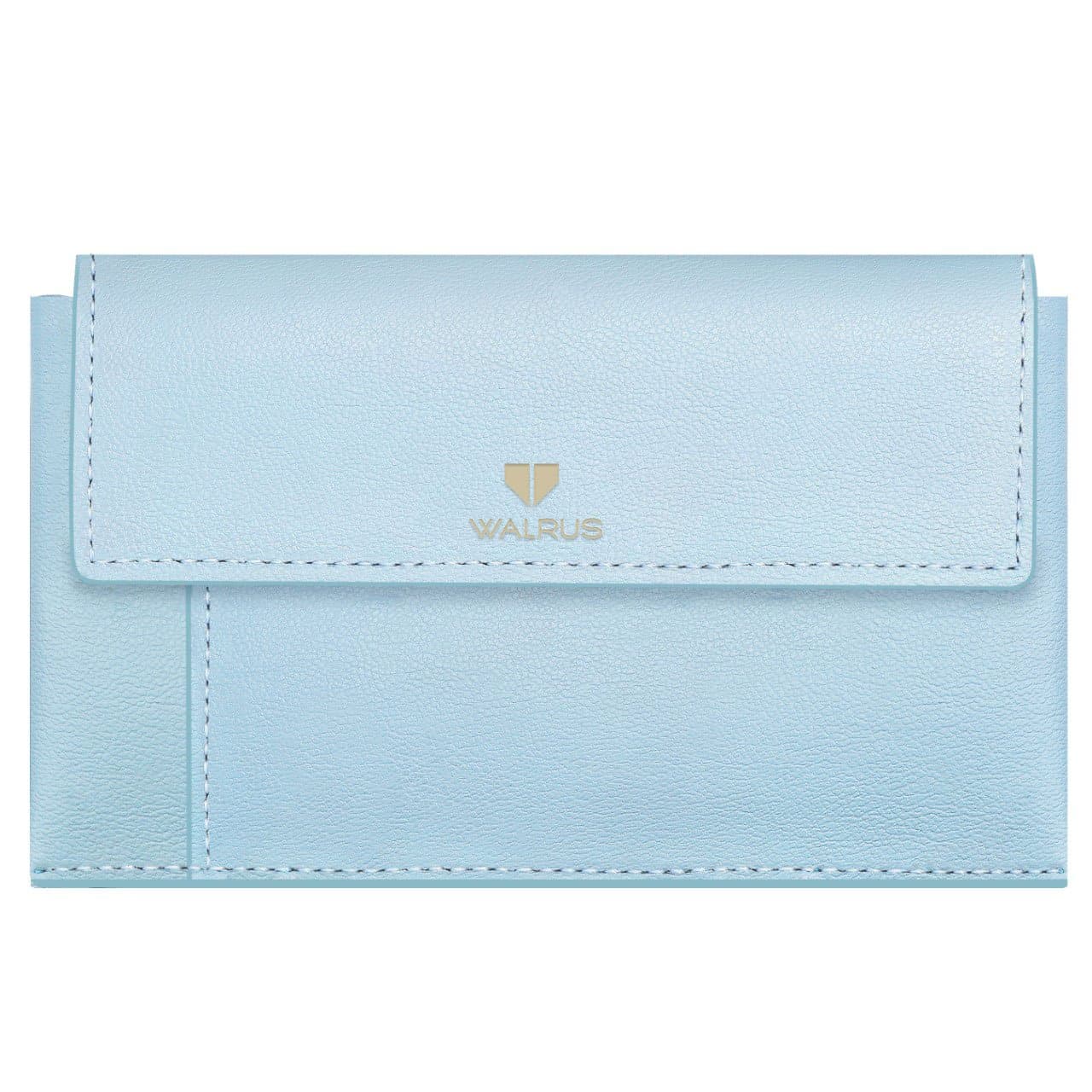 Walrus Colors II Series Blue Vegan Leather Women Clutch with Addition Sleeve Pouch Insert