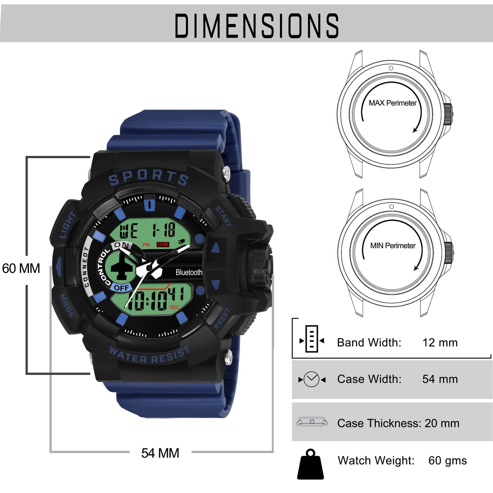 Walrus Black Analog Digital Wrist Watch For Men
