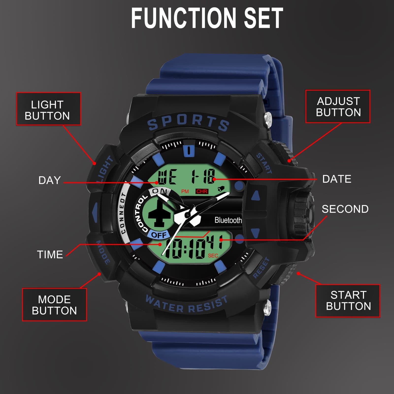 Walrus Black Analog Digital Wrist Watch For Men