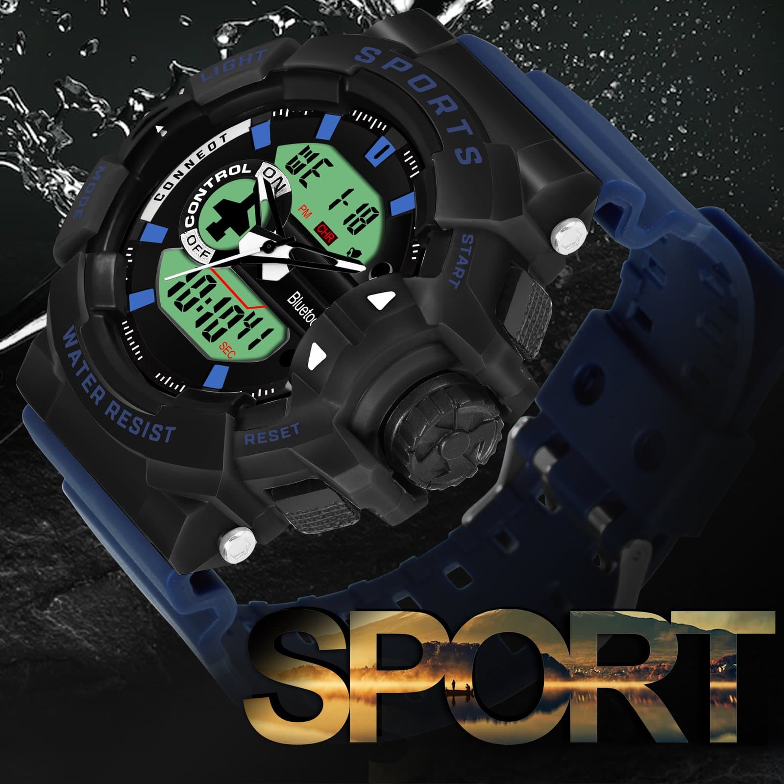 Walrus Black Analog Digital Wrist Watch For Men