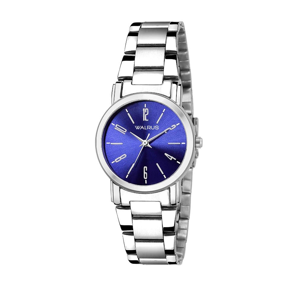 Walrus Blue Dial Analog Metal Chain Wrist Watch For Women