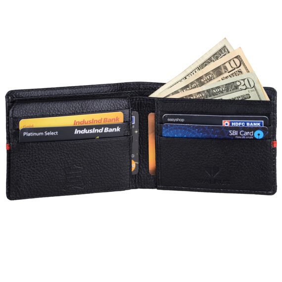 Walrus Newton Black Genuine Leather Bi Fold Men Wallet