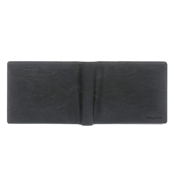 Walrus Black Color Nature Friendly Vegan Leather Bi Fold Bi Fold Men Wallet