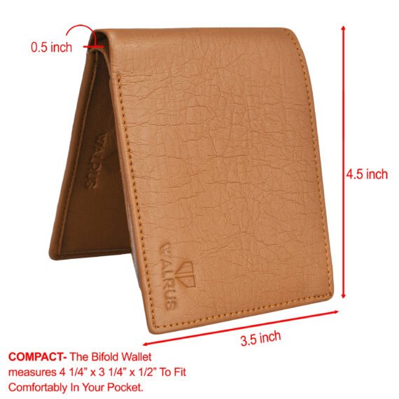 Walrus Beige Color Nature Friendly Vegan Leather Bi Fold Bi Fold Men Wallet