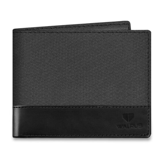 Walrus Zeus II Black Nature Friendly Vegan Leather Bi Fold Men Wallet
