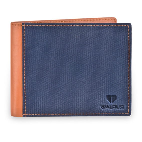 Walrus Zeus II Blue Nature Friendly Vegan Leather Bi Fold Men Wallet