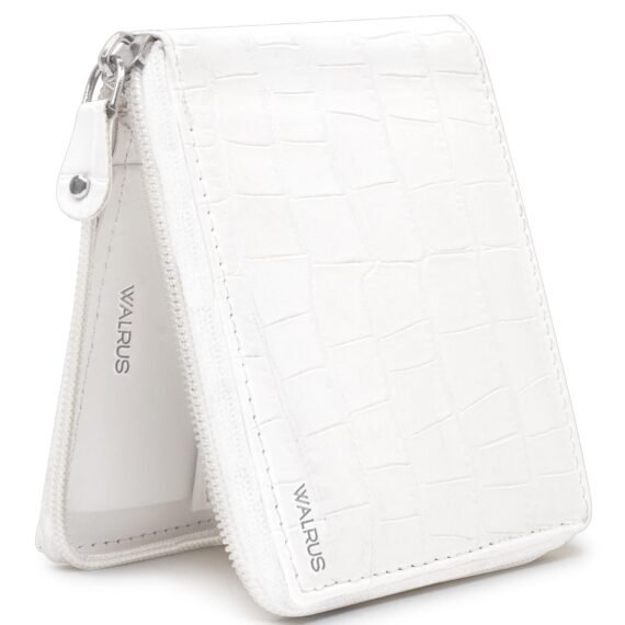 Walrus White Color Nature Friendly Vegan Leather Zipper Men Wallet
