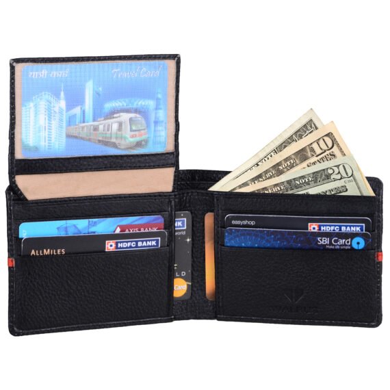 Walrus Newton Black Genuine Leather Bi Fold Men Wallet