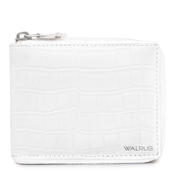 Walrus White Color Nature Friendly Vegan Leather Zipper Men Wallet