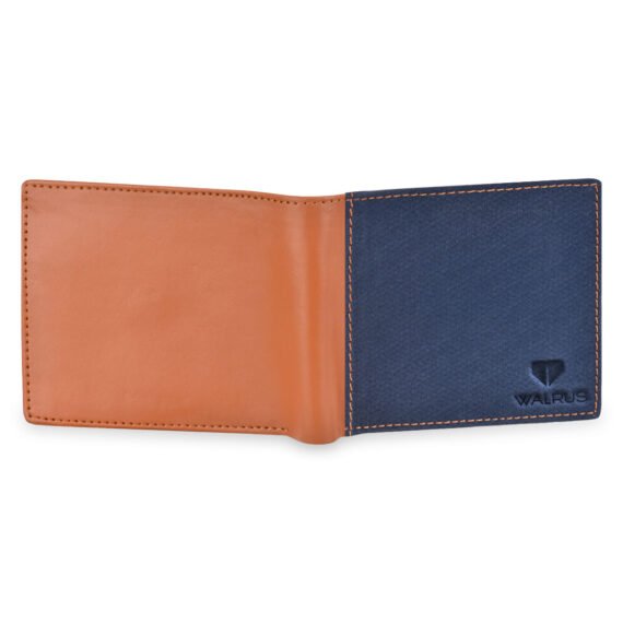 Walrus Zeus II Blue Nature Friendly Vegan Leather Bi Fold Men Wallet