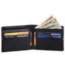 Walrus Newton Black Genuine Leather Bi Fold Men Wallet