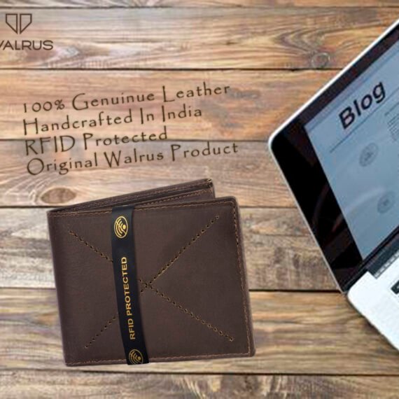 Walrus Elite II Brown Premium Genuine Leather Bi Fold Men Wallet