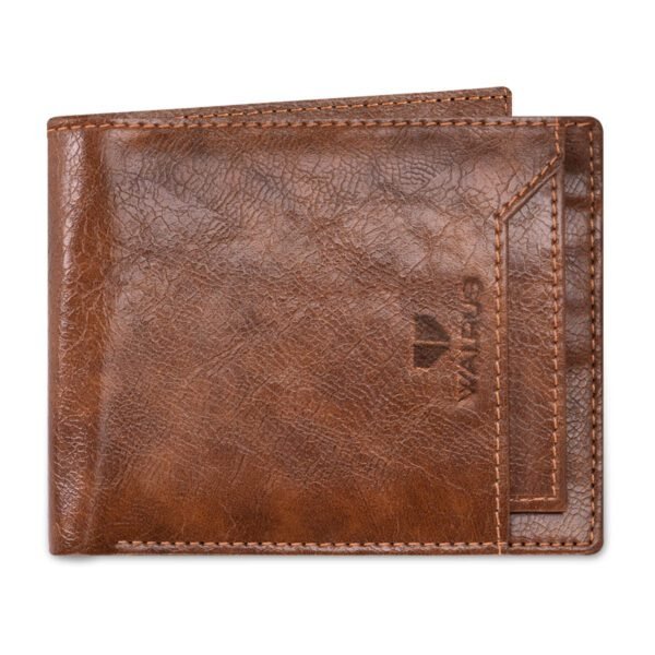 Walrus Duke VII Brown Nature Friendly Vegan Leather Bi Fold Men Wallet With Removable Card Holder