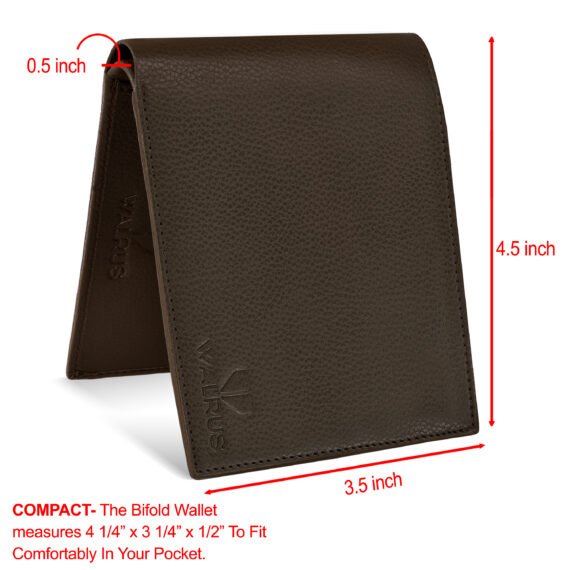 Walrus Duke V Brown Nature Friendly Vegan Leather Bi Fold Men Wallet