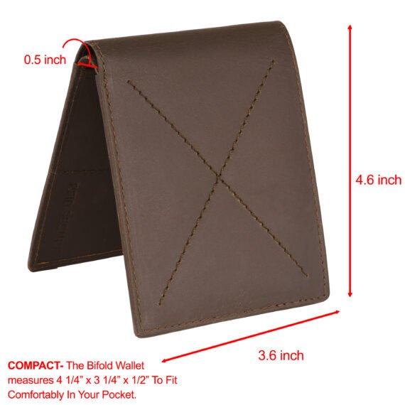 Walrus Elite II Brown Premium Genuine Leather Bi Fold Men Wallet