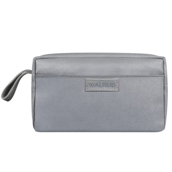 Walrus Grey Vegan Leather Unisex Kit Pouch