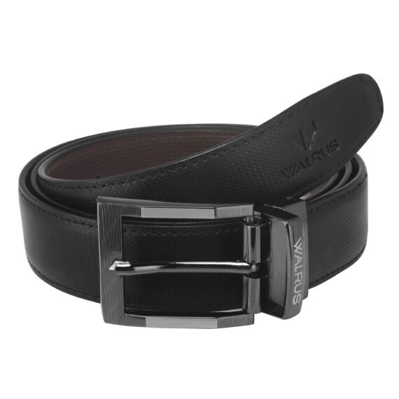 Walrus Magnum Series Vegan Leather Black And Brown Free Size Formal Men Belt