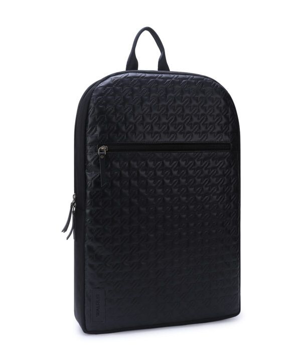 Walrus Veteran III Series Black Vegan Leather Backpack with Top Handle Professional and Casual Use and Suitable for 15-Inch Laptop, Unisex