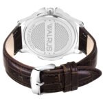 Walrus Combo Set Of Analogue White dial,Day & Date Feature Watch With Brown Vegan Leather strap And Brown Vegan Leather Wallet With Zip Closure For Men
