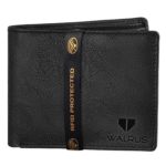 Walrus Combo Set Of Analogue Black dial Watch With Vegan Leather strap And Black Vegan Leather Wallet For Men