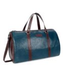 Walrus Apollo Vegan Leather Duffel Bag – Blue Color, 1 Main Compartment, 2 Handles, Adjustable Strap, Travel, Office & Gym Use, 6-Month Warranty, 45x26x23 cm