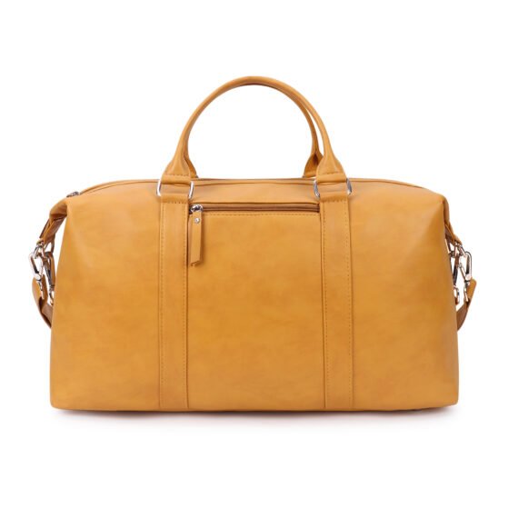 Walrus Colors Series Vegan Leather Duffel Bag | Stylish Carry-On - Spacious Travel Bag | Mustard Yellow- Ideal for Travel, Gym, Weekend Trips- 18 Inches