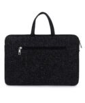 Walrus Fusion II Series Black Knitted Fabric Laptop Messenger Bag | 14 Inches | Handmade Unisex Design with Outer Zip Pocket - Perfect for Professional & Casual Laptop Office Bag for Men & Women