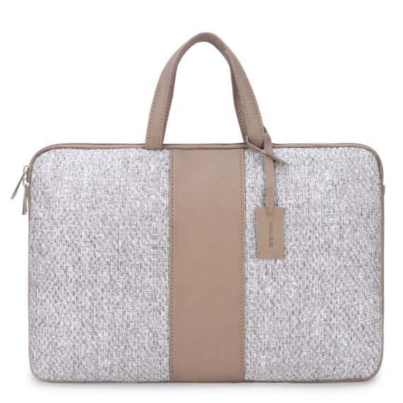 Walrus Fusion II Series Grey Knitted Fabric Laptop Messenger Bag - with 14-Inch Laptop Compartment | Multiple Pockets, Zip Closure- Perfect for Professional & Casual Laptop Office Bag for Men & Women