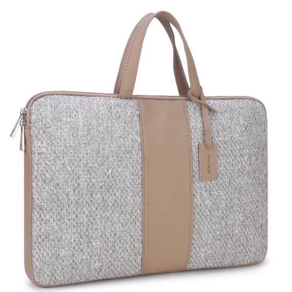 Walrus Fusion II Series Grey Knitted Fabric Laptop Messenger Bag - with 14-Inch Laptop Compartment | Multiple Pockets, Zip Closure- Perfect for Professional & Casual Laptop Office Bag for Men & Women