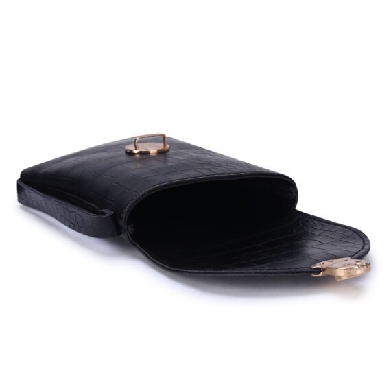 Walrus Animal III Series Vegan Leather Sling Pouch – 1 Main Compartment – Ideal for Daily Use, Travel, Office – Compact Size– Black Color