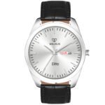 Walrus Men’s Analog Watch - Silver Dial 38.5mm, Black Vegan Leather Strap 22mm, Stylish & Modern Style | Old Money Style Watch | Perfect for Formal and Casual Wear- Perfect for Gift