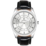 Walrus Men’s Analog Watch - Silver Dial 35.5mm, Black Vegan Leather Strap 2mm, Stylish & Durable Modern Style | Old Money Style Watch | Perfect for Formal and Casual Wear- Perfect for Gift