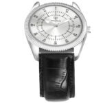 Walrus Men’s Analog Watch - Silver Dial 35.5mm, Black Vegan Leather Strap 2mm, Stylish & Durable Modern Style | Old Money Style Watch | Perfect for Formal and Casual Wear- Perfect for Gift