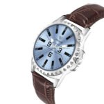 Walrus Men’s Analog Watch - Blue Dial 38.5mm, Brown Vegan Leather Strap 22mm, Stylish & Modern Style | Old Money Style Watch | Perfect for Formal and Casual Wear- Perfect for Gift