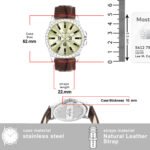 Walrus Men’s Light Green Dial Analog Watch - Dial 38.5mm, Brown Vegan Leather Strap 22mm, Stylish & Durable | Old Money Style Watch | Perfect for Formal and Casual Wear- Perfect for Gift