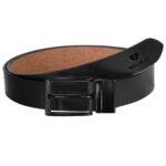 Walrus Black Leather Belt for Men, MJ Series, Smart Clamp Closure, Natural Leather, 42” Long and 30mm Width, 6 Months Warranty