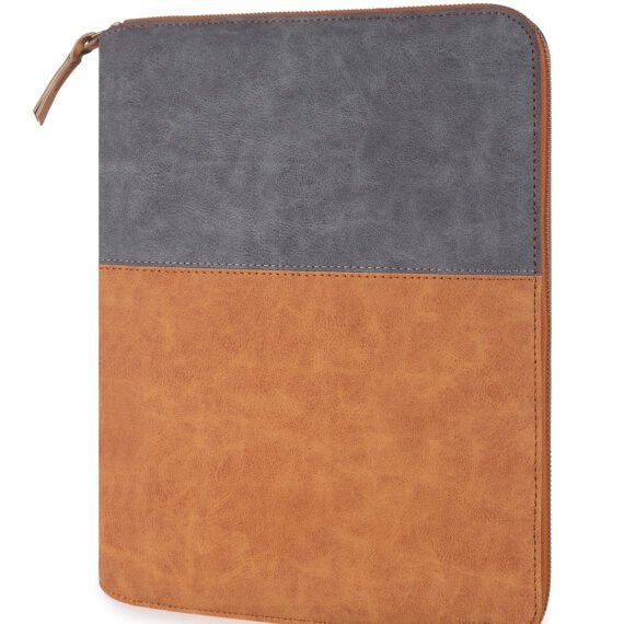 Walrus Vegan Leather Retro II Series Black & Tan Office folder for Multifunctional 24 File Sleeve for Home, Office, and School Use: Holds A4 Professional Files and Folders, Certificates, and Legal-Size Documents