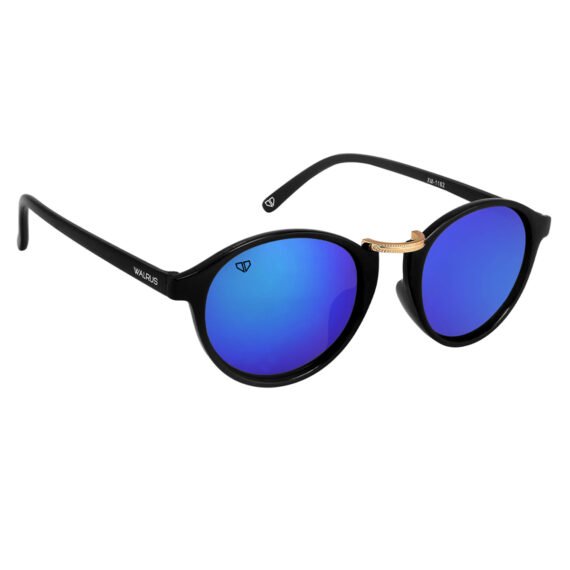 Walrus James Series Oval Sunglasses for Men & Women | UV Protection, Clear Lenses, Vintage Fashionable Look | Perfect for Selfies