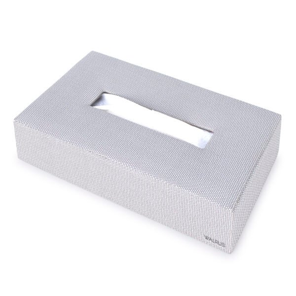 Walrus Premium Vegan Leather Tissue Box Holder with Wooden Base, Rectangular Napkin Holder & Tissue Paper Dispenser for Home, Office & Car, Facial Tissue Case Organizer In Grey
